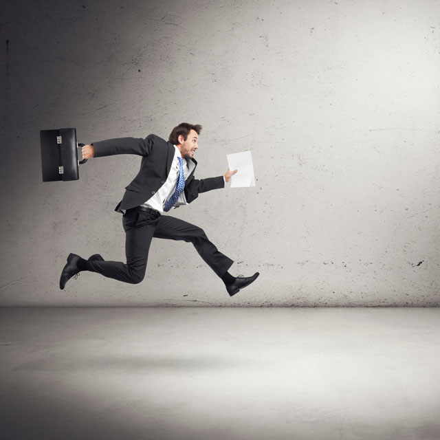 Businessman running